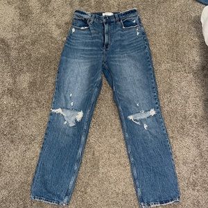 Abercrombie 90’s straight ultra high rise straight jean (curve love)